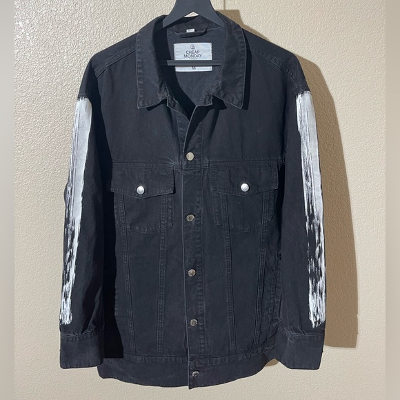 Cheap Monday Black Graphic Denim Jacket - Picture 2 of 7